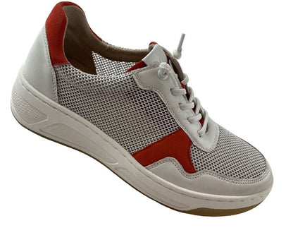 Caprice Damen Sneaker 9-2350-44 197 Weiß/Orange   Weite-G