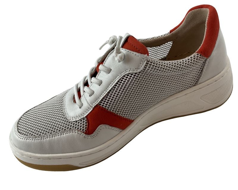 Caprice Damen Sneaker 9-2350-44 197 Weiß/Orange   Weite-G