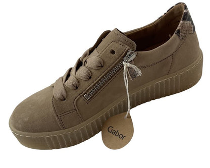 Gabor  Damen Sneaker low 83.334.14 Rauleder Beige,BEST FITTING