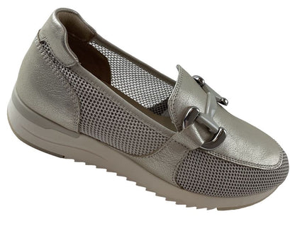Caprice Damen Slipper 9-24536-42 960 PLATIN.MET.CO Weite-G