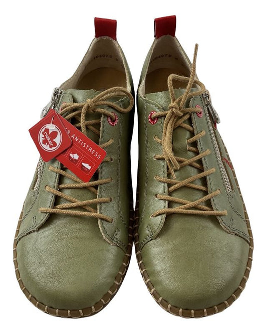Rieker Damen Schnürschuhe N2401-54 Grün Extra-Weit