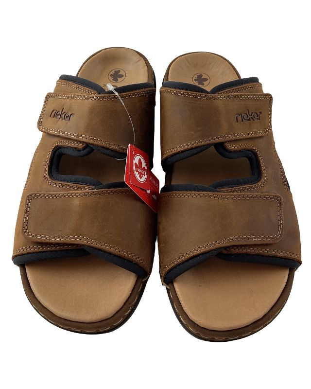 Rieker Herren Pantoletten  25559-25 Braun Rauleder
