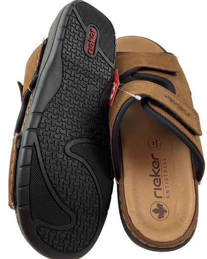 Rieker Herren Pantoletten  25559-25 Braun Rauleder
