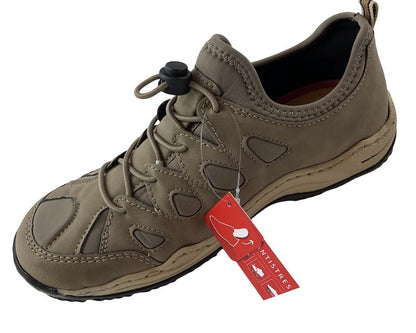 Rieker Damen Slipper L0551-64Beige  mit  Gummizug,  Kunstleder