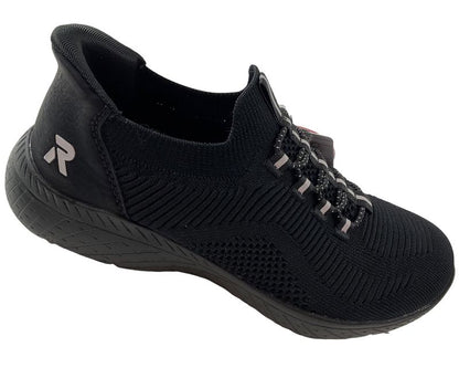 Rieker Damen Sneaker Low Slipper M5066-00 Schwarz Ready2GO