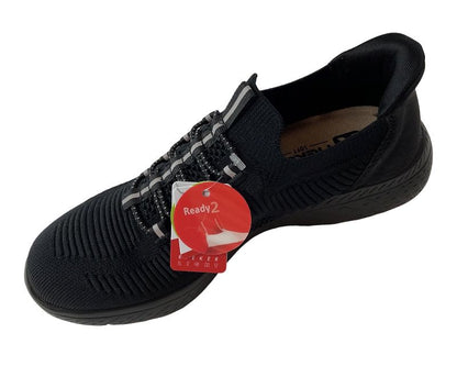 Rieker Damen Sneaker Low Slipper M5066-00 Schwarz Ready2GO