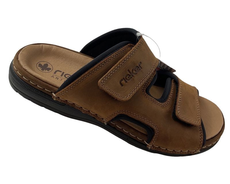 Rieker Herren Pantoletten  25559-25 Braun Rauleder