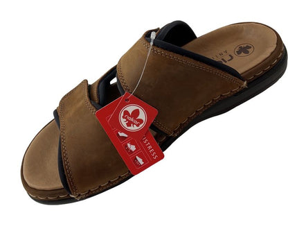 Rieker Herren Pantoletten  25559-25 Braun Rauleder
