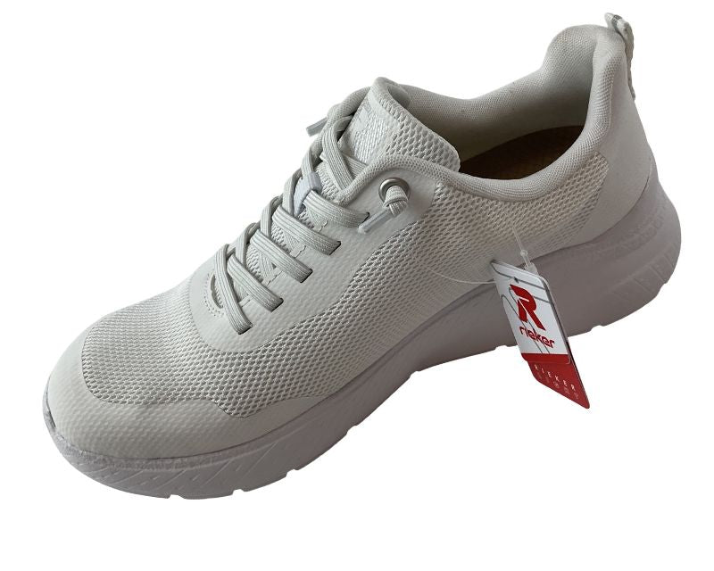 Rieker Damen Sneaker  M8551-80 Weiß Gummizug Schnürun
