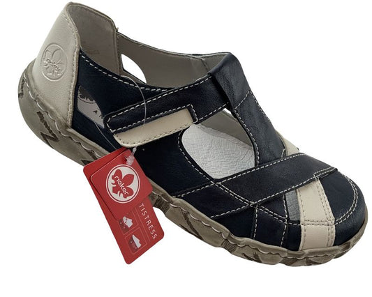 Rieker Damen SlippeL0378-14   Leder/Synthetik ,Blau