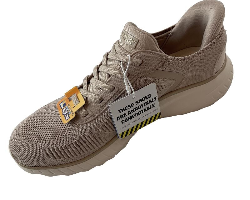 Damen Skechers Slip-ins: BOBS Sport Squad Chaos 117497/NTGD Natur/Gold