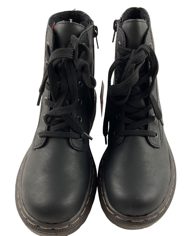 Rieker Damen Kurzstiefel 78240-00 Schwarz Schnürung+Reißverschluss