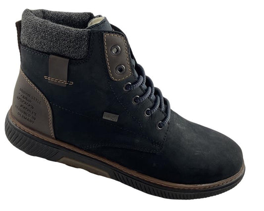 Rieker Herren Schnürstiefel B3343-15 Blau Leder, TEX