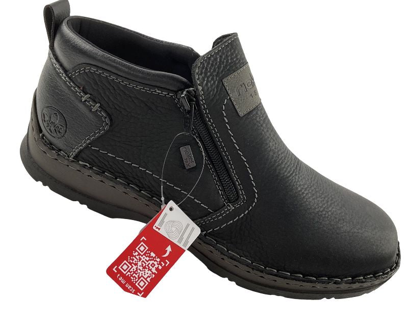 Rieker Herren Schnürstiefel 05357 Schwarz / Grau Rieker-Tex