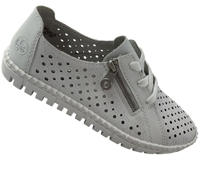 Rieker Damen Schnürschuhe M2300-80 Weiß Leder/Synthetik