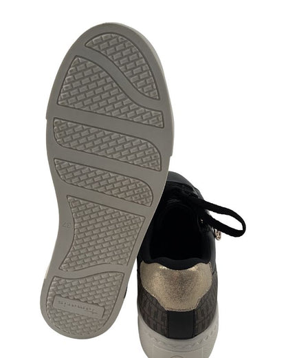 Tamaris Damen Sneaker Low 1-23313-41 048 Schwarz/Gold