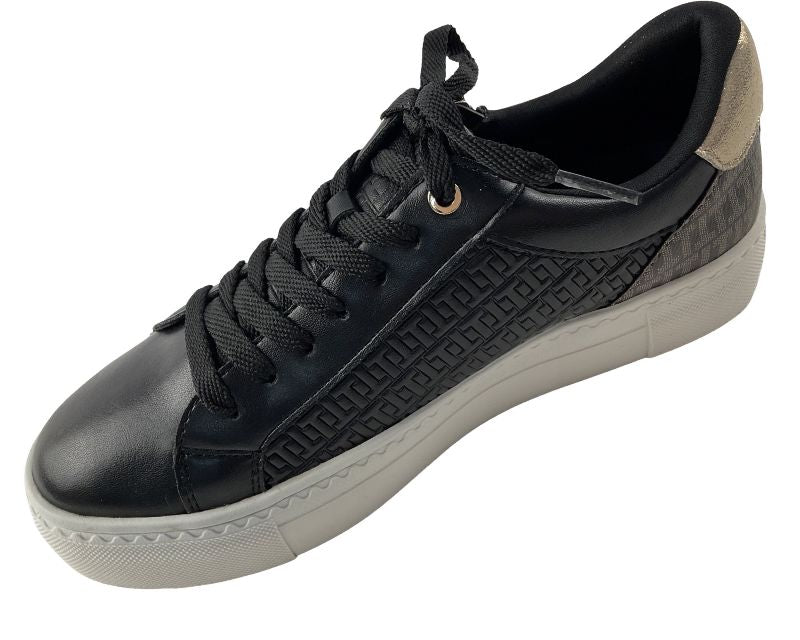 Tamaris Damen Sneaker Low 1-23313-41 048 Schwarz/Gold