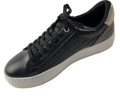 Tamaris Damen Sneaker Low 1-23313-41 048 Schwarz/Gold