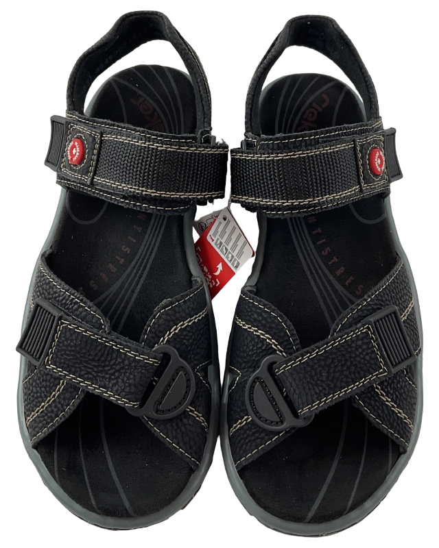 Rieker Damen Trekkingsandalen 68851-02 Schwarz  Kunstleder