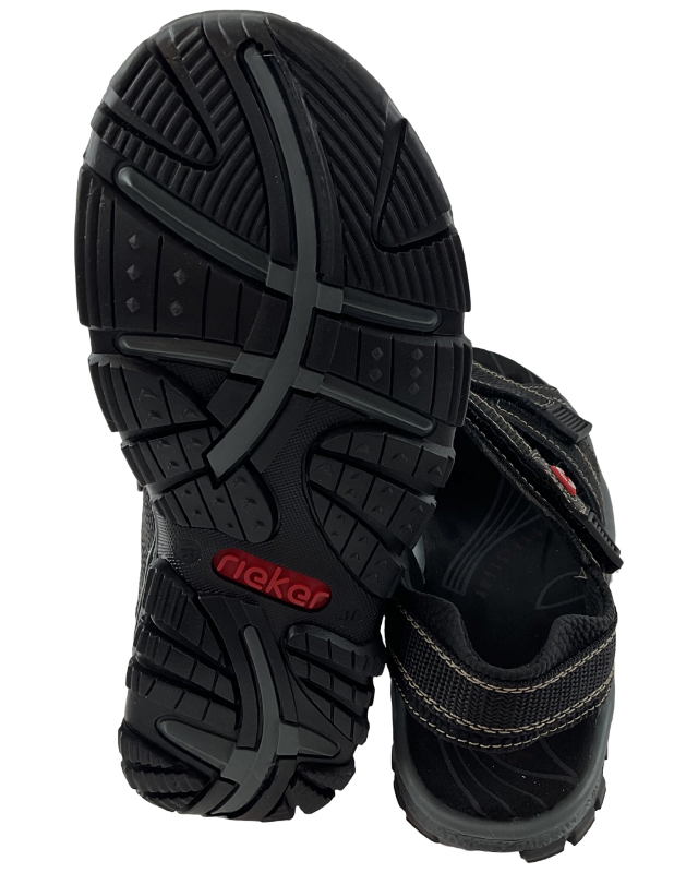 Rieker Damen Trekkingsandalen 68851-02 Schwarz  Kunstleder