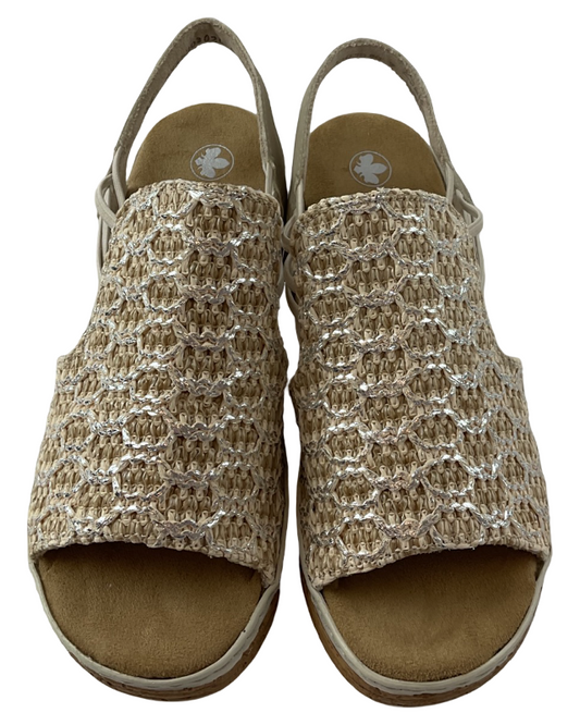 Rieker Damen Keilsandaletten 62741-60 Beige,Extraweite