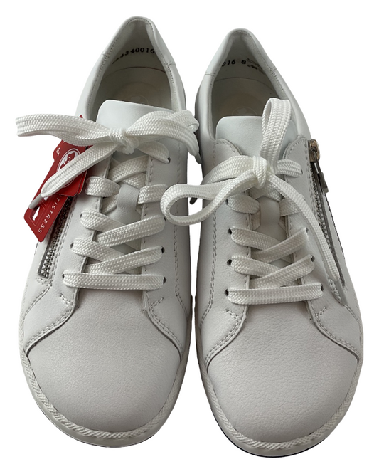 Rieker Damen Sneaker  42424-80 Leder,Weiß, Extraweite