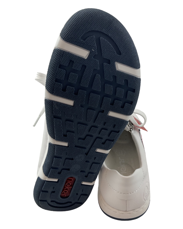 Rieker Damen Sneaker  42424-80 Leder,Weiß, Extraweite