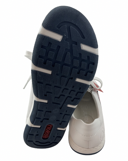 Rieker Damen Sneaker  42424-80 Leder,Weiß, Extraweite