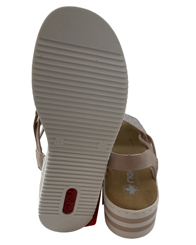 Rieker Damen Sandalen  V02441-31 Rosa ,Strasssteine