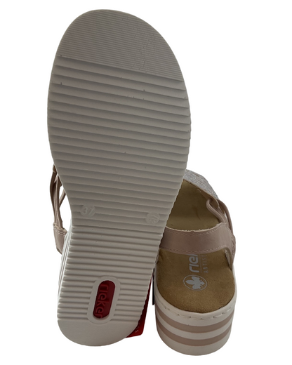 Rieker Damen Sandalen  V02441-31 Rosa ,Strasssteine