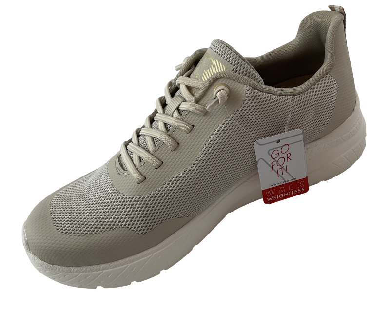 Rieker Damen Sneaker  M8551-60 Beige  Gummizug Schnürung