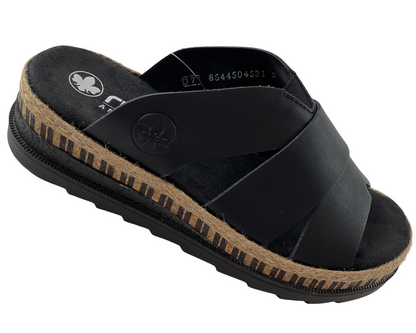 Rieker Comfort & Style  Damen  Pantoletten V7989-00 Schwarz Gr.