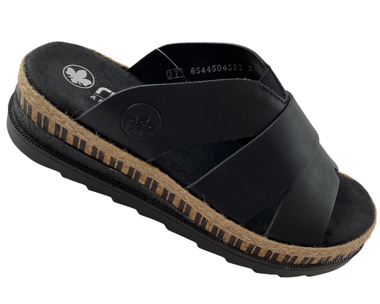 Rieker Comfort & Style  Damen  Pantoletten V7989-00 Schwarz Gr.