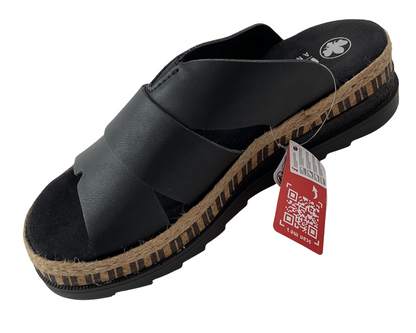 Rieker Comfort & Style  Damen  Pantoletten V7989-00 Schwarz Gr.