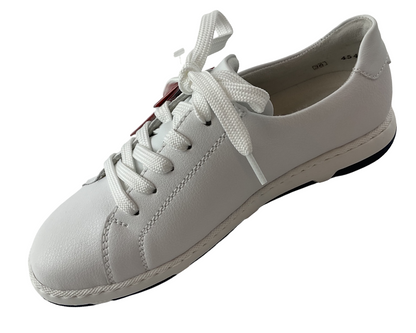 Rieker Damen Sneaker  42424-80 Leder,Weiß, Extraweite
