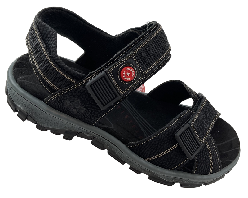 Rieker Damen Trekkingsandalen 68851-02 Schwarz  Kunstleder