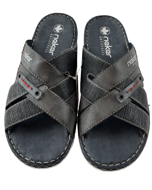 Rieker Herren Pantoletten 21062-15 Blau/Grau