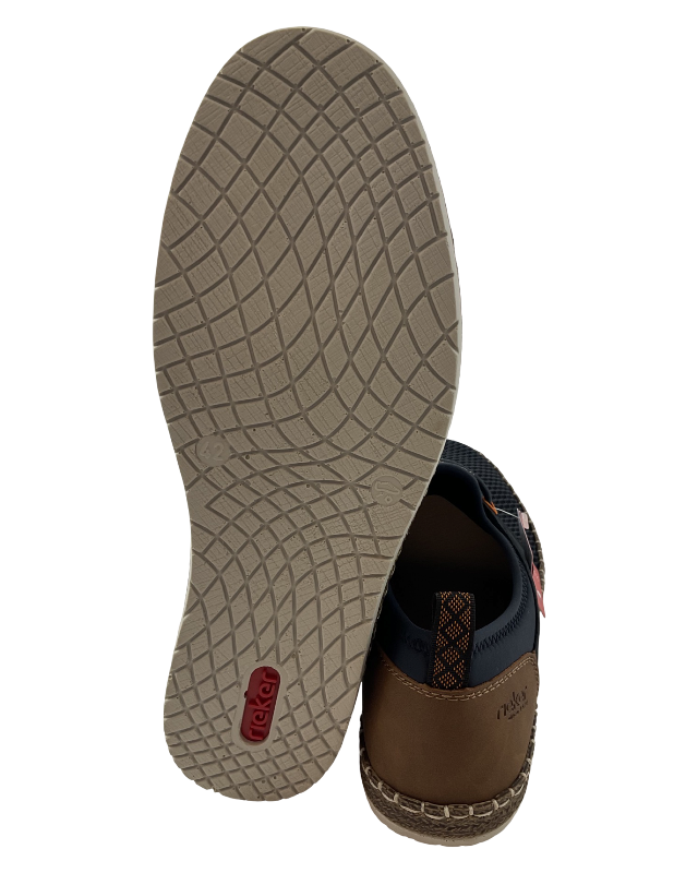 Rieker Herren Sneaker Slipper B5252-14 Blau Textil