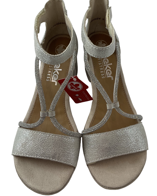 Rieker Damen Riemchensandaletten  64654-40 Silber/Platin