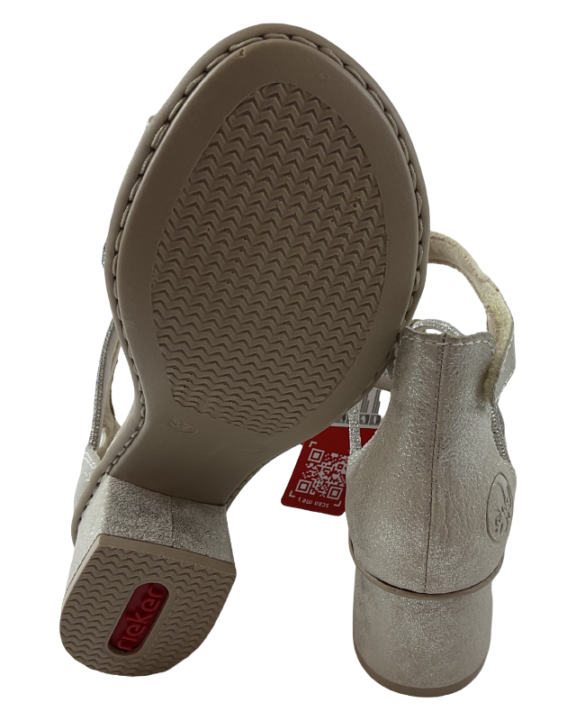 Rieker Damen Riemchensandaletten  64654-40 Silber/Platin