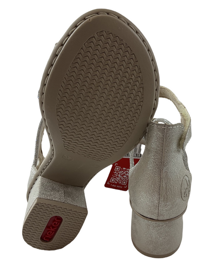 Rieker Damen Riemchensandaletten  64654-40 Silber/Platin