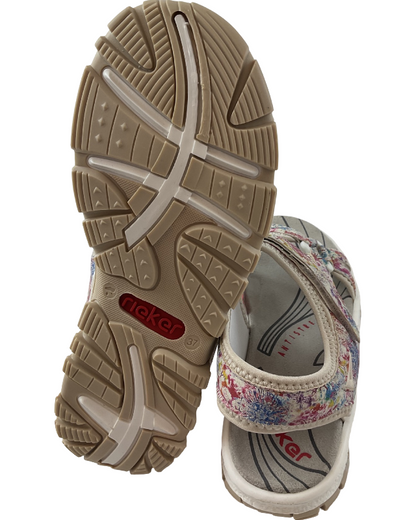 Rieker Damen Trekkingsandalen 68879-95  Bunt Kunstleder