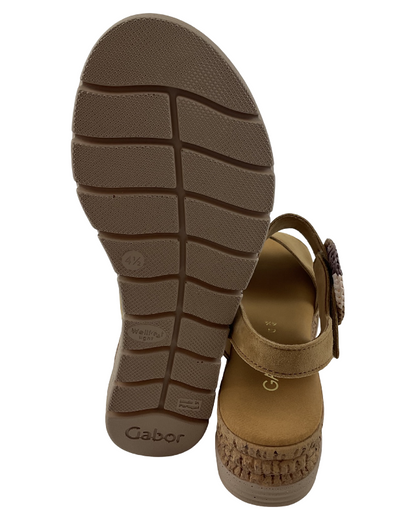 Gabor Damen Plateau Sandale 82.706.35  Samtchevreau Braun