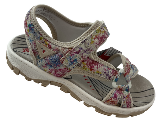 Rieker Damen Trekkingsandalen 68879-95  Bunt Kunstleder