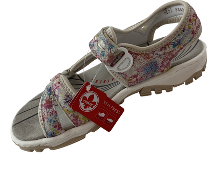 Rieker Damen Trekkingsandalen 68879-95  Bunt Kunstleder
