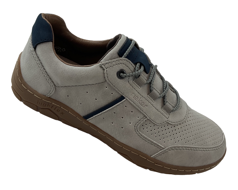 Rieker Herren Sneaker Slipper  08351-40 Grau Gummizug Schnürung