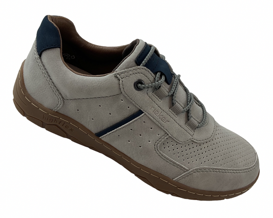 Rieker Herren Sneaker Slipper  08351-40 Grau Gummizug Schnürung
