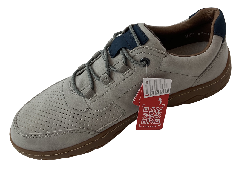 Rieker Herren Sneaker Slipper  08351-40 Grau Gummizug Schnürung