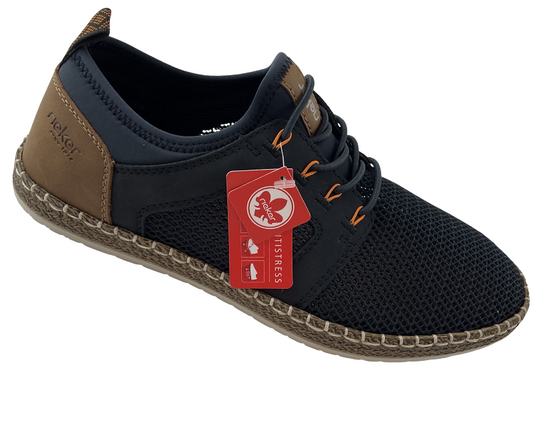 Rieker Herren Sneaker Slipper B5252-14 Blau Textil
