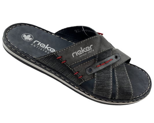 Rieker Herren Pantoletten 21062-15 Blau/Grau